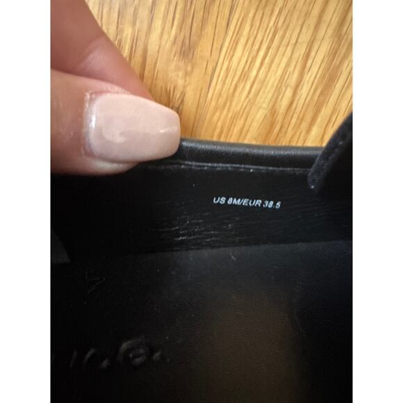 Vince Womens Robin Apron Toe Leather Black Chunky Lug Sole Penny Loafers Sz 8 - Picture 7 of 8